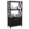 Tall Freestanding Floor Bathroom Storage Cabinet with 2-Tier Open Shelves and Magnetic Doors